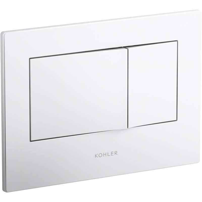 Bevel Flush Actuator Plate for 2 x 4 In-Wall Tank and Carrier System, White