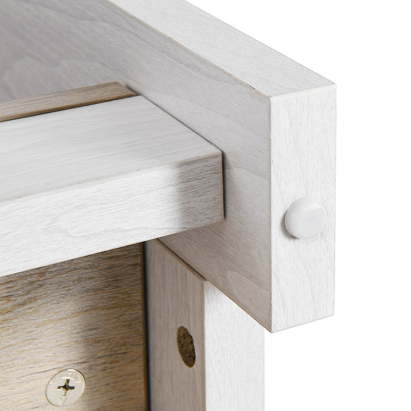 Table basse 31,5 po Farmhouse, Blanc, Bois jaune moyen