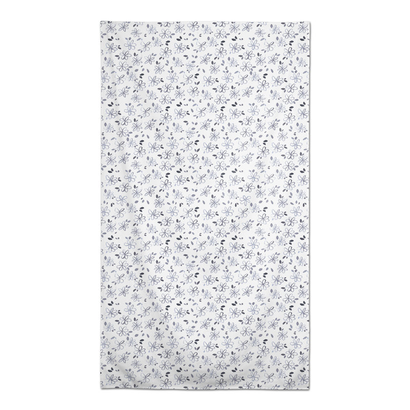 Nappe florale en polyester, Gris foncé, L 58 po x l 58 po