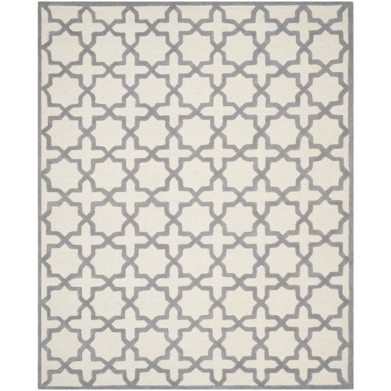 Cannen Hand Tufted Wool Geometric Rug, Rectangle 8' x 10'