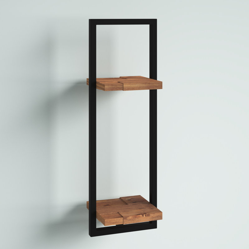 10" Wide Metal Frame 2-Tiered Wall Shelf