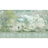 Blossom Chinoiserie Animal Print Metallic Wallpaper