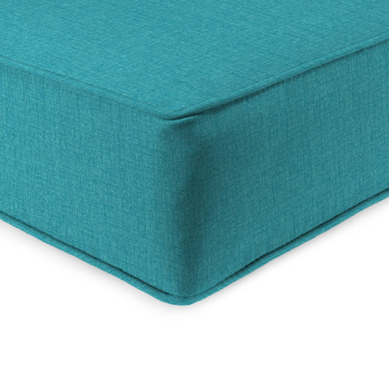 24" x 46.5" Bryann Outdoor Deep Seat Chair Cushion Set with Welt, Aqua Blue
