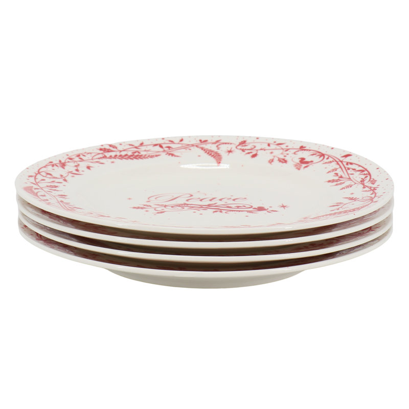 Ensemble d'assiettes à dessert en céramique fine 4 pièces Martha Stewart