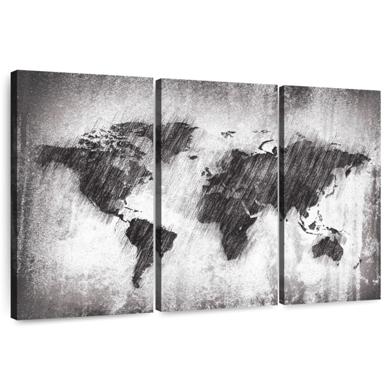 Aliaz Blurry World Map, 36" H x 57" W