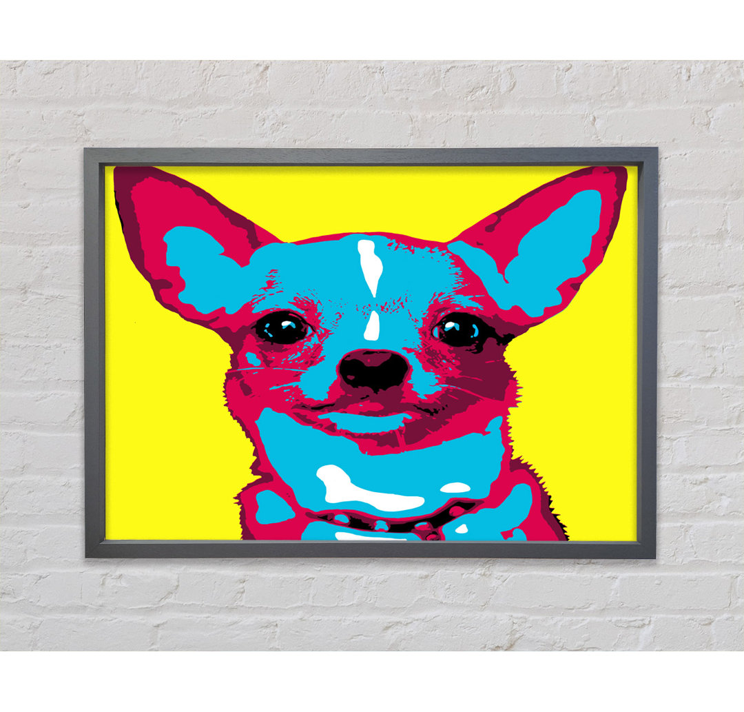 The Pop Art Chihuahua - Einzelner Bilderrahmen Kunstdrucke auf Leinwand