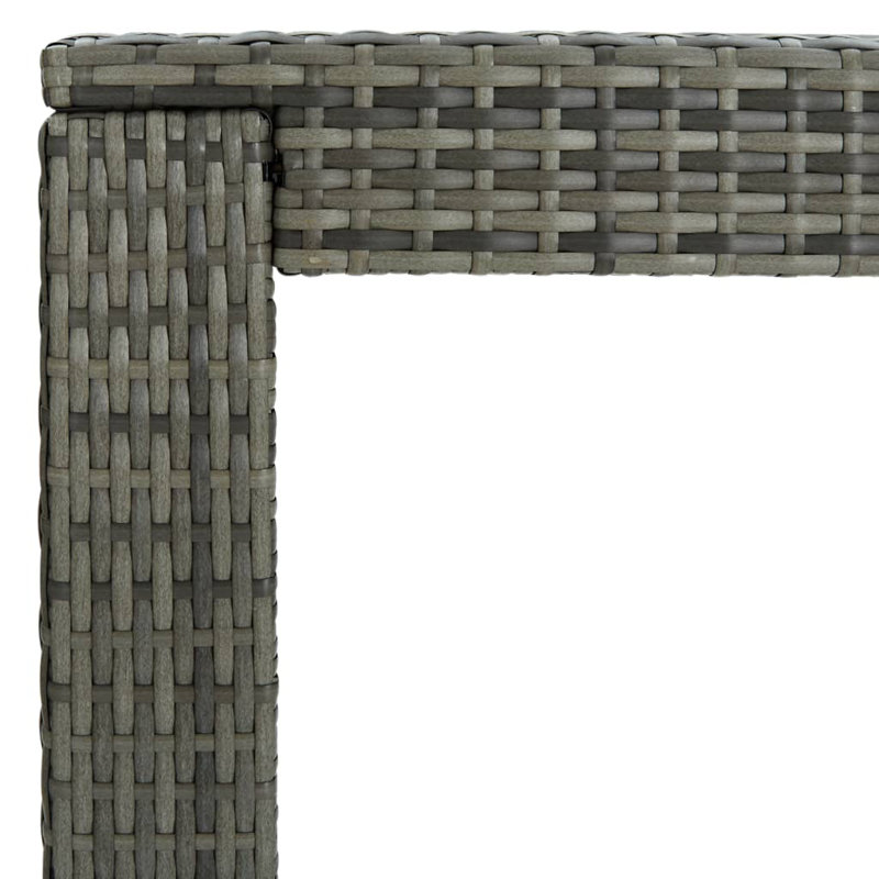 Rattan Outdoor Bar Table, Gray, 23.8" W x 55.3" L x 43.5" H