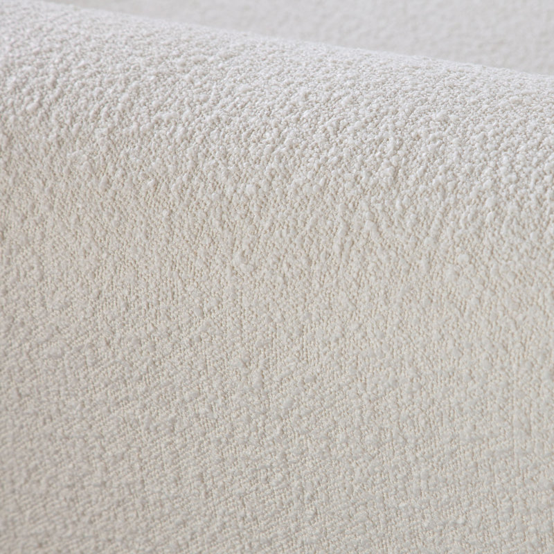 Form Sofa In Ivory Boucle Fabric W/ (2) Accent Pillow Balls, Ivory