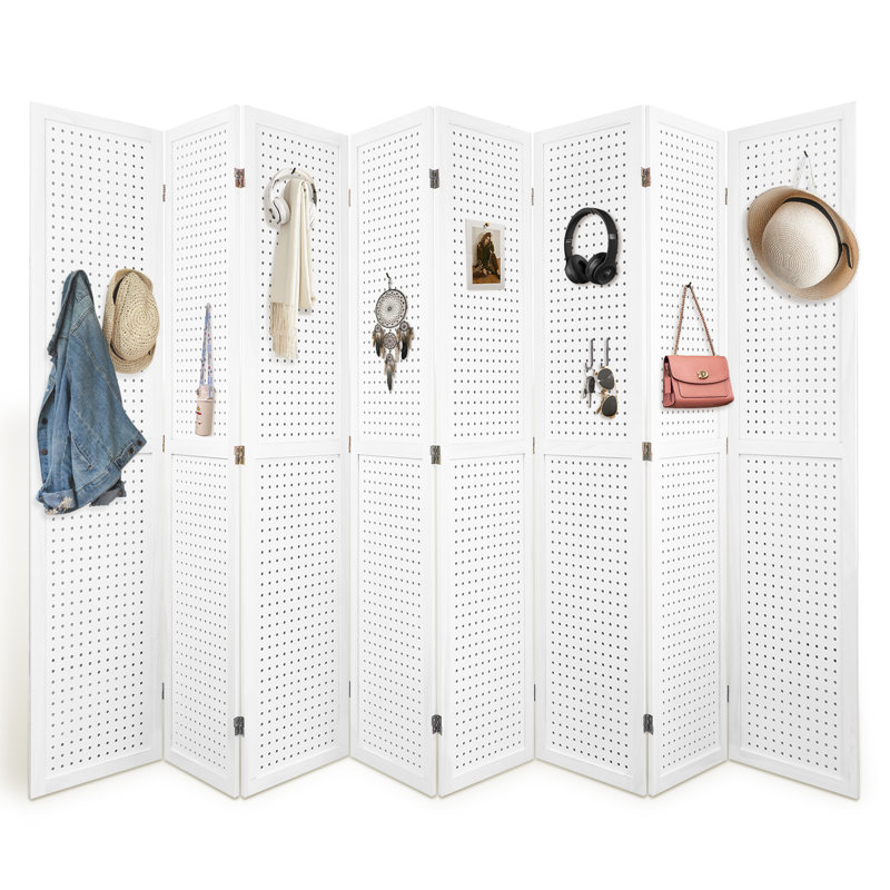Cloison pliante en bois 5,6 pi, 8, Blanc