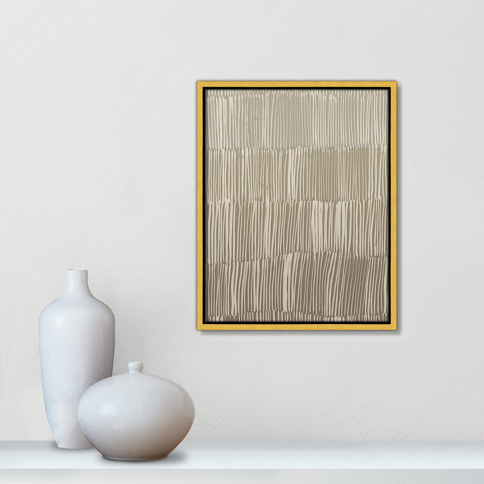 Linear Calm II Print by , 15.5" H x 12.5" W, Gold Floater