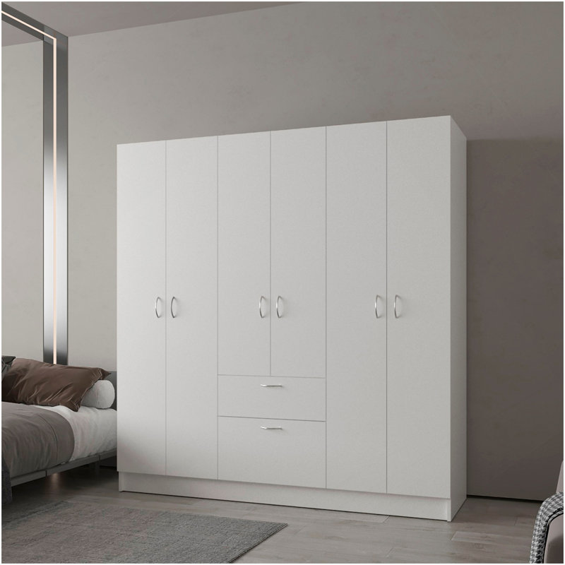Armoire à 6 portes avec tablettes et tiroir Olin