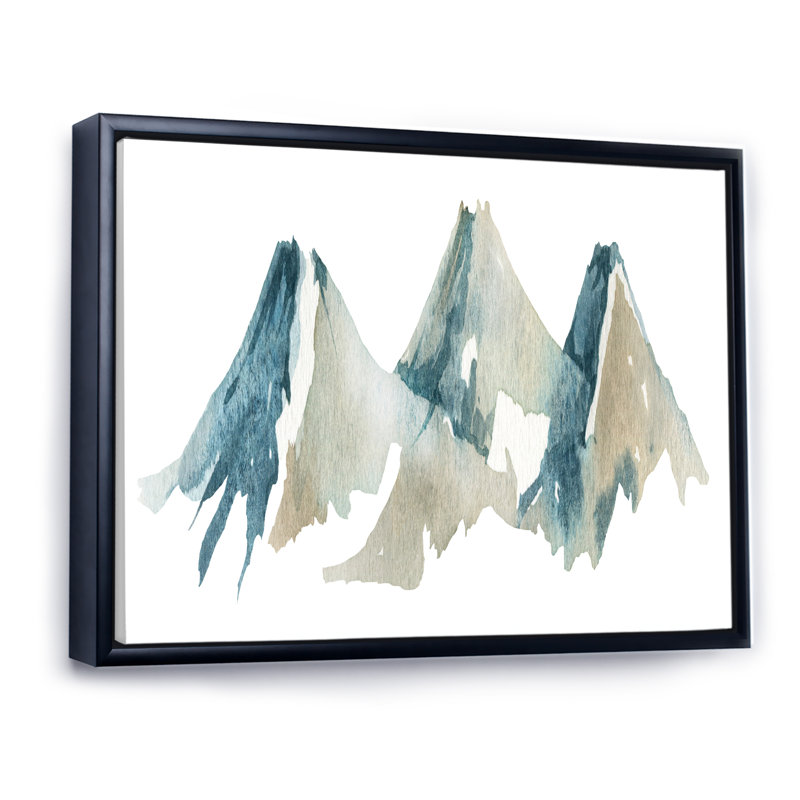 Blue High Mountain Range I - reproduction sur toile, Toile à cadre flottant noir, H 24 po x l 32 po