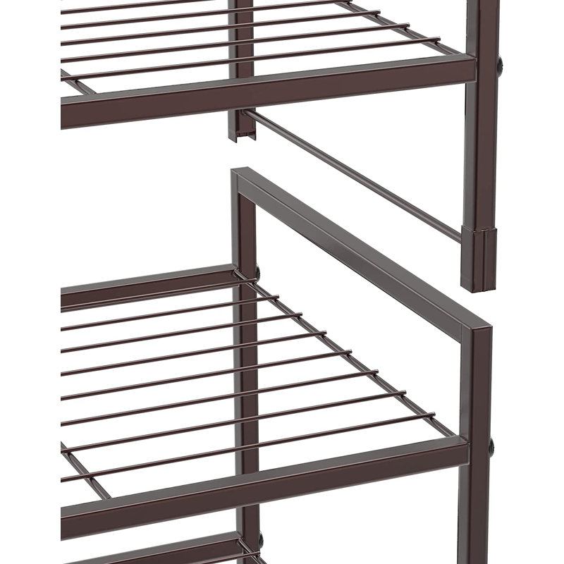 Lobsang 26'' W Metal Shoe Rack, Bronze