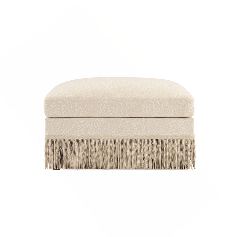 Repose-pieds en chenille léopard pour le salon, la chambre à coucher, Beige brun