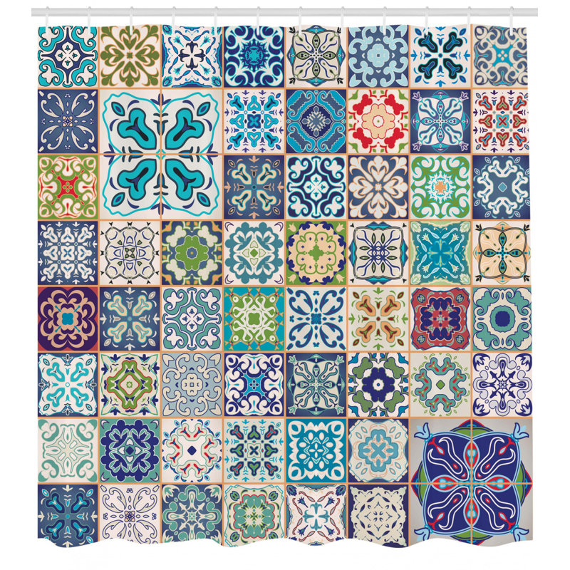 Shower Curtain with Hooks Included, 75" H x 69" W