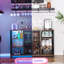 Armoire à vin à DEL avec supports en verre pour station de charge, brun rustique