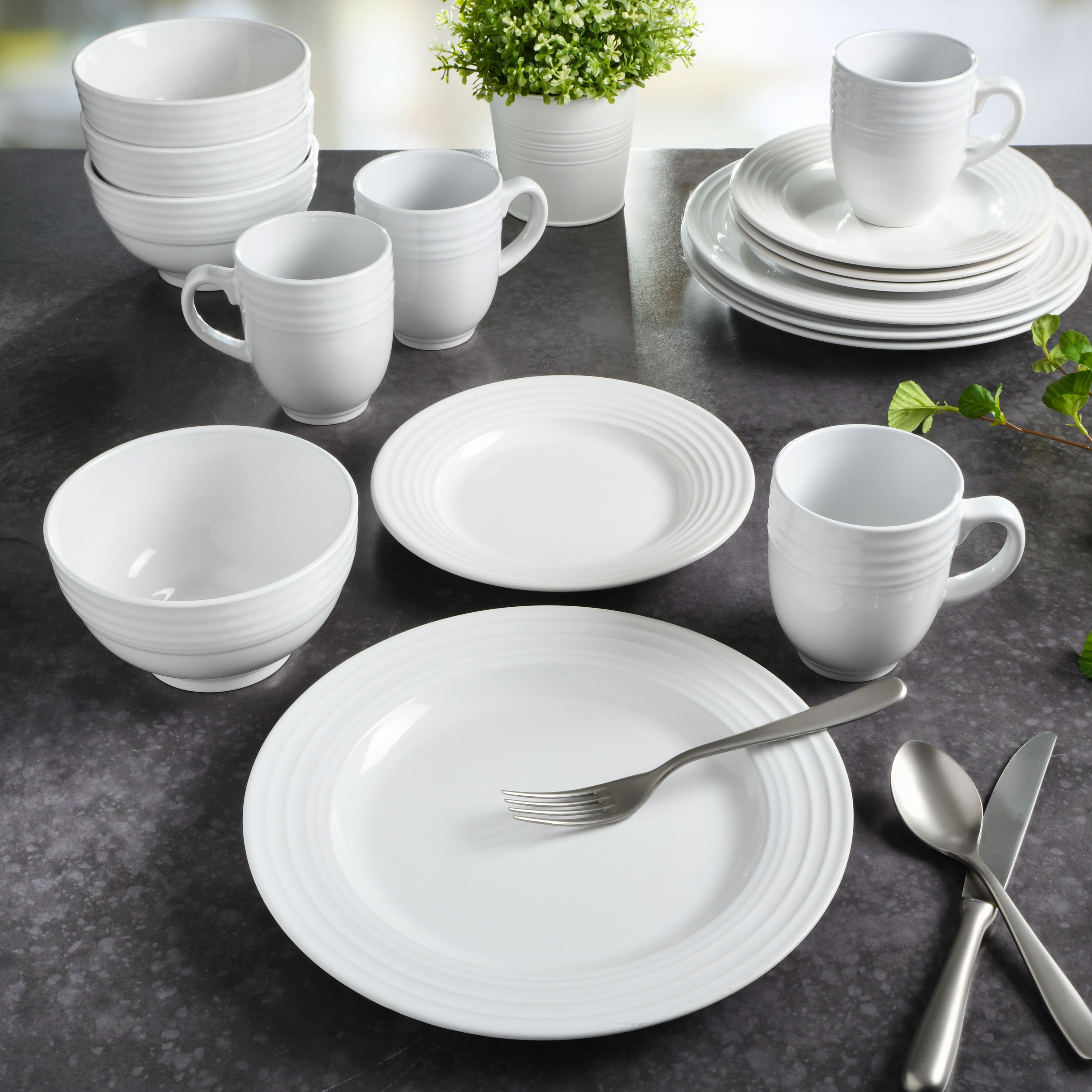 Gibson Stoneware Dinnerware Set Service for 4 Reviews Wayfair