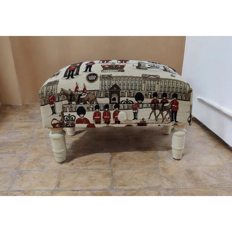 40cm Wide Rectangle Vintage Look Footstool Ottoman with Storage