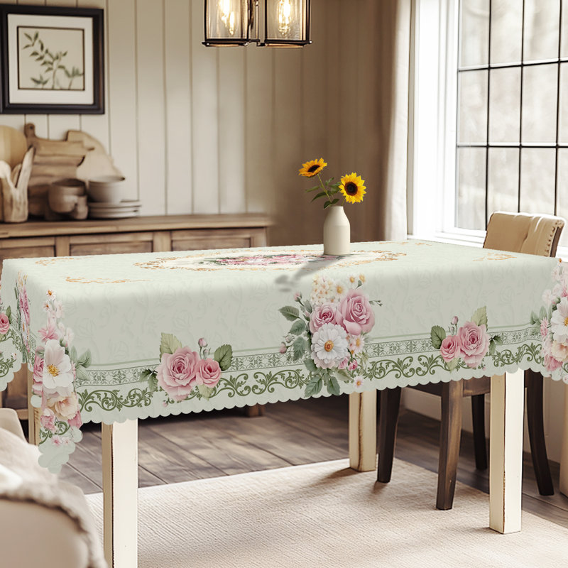 Nappe printemps / été 152 x 220 cm rectangulaire, fleurs, décoration de table pour le pique-nique, L 86 po x l 60 po