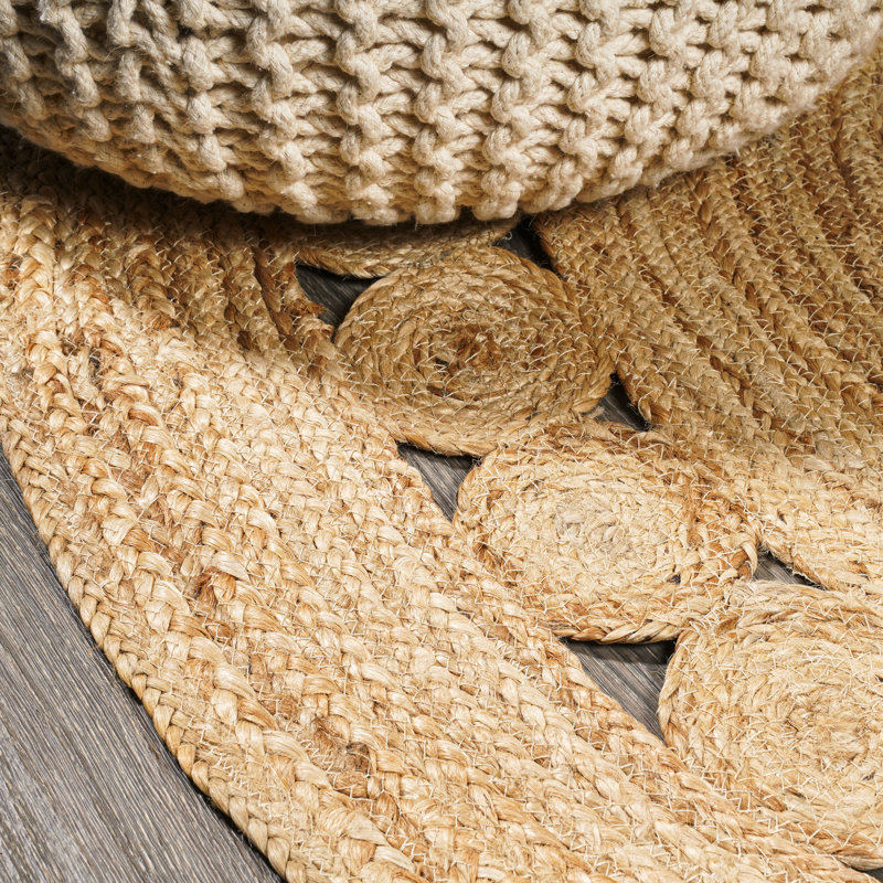 Tapis rond rond en jute naturel Brecken, Rond 8 pi