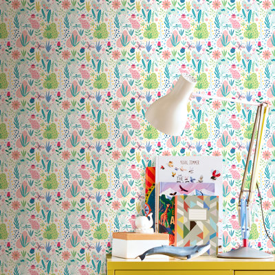 Hoopla Walls Bug Garden Sky Mix 10m Wallpaper