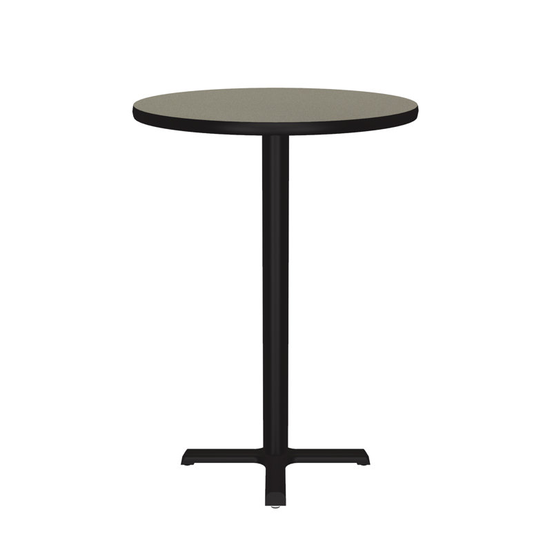 Pine Round Metal Base Dining Table, Savannah Sand, 42" H x 30" W x 30" D
