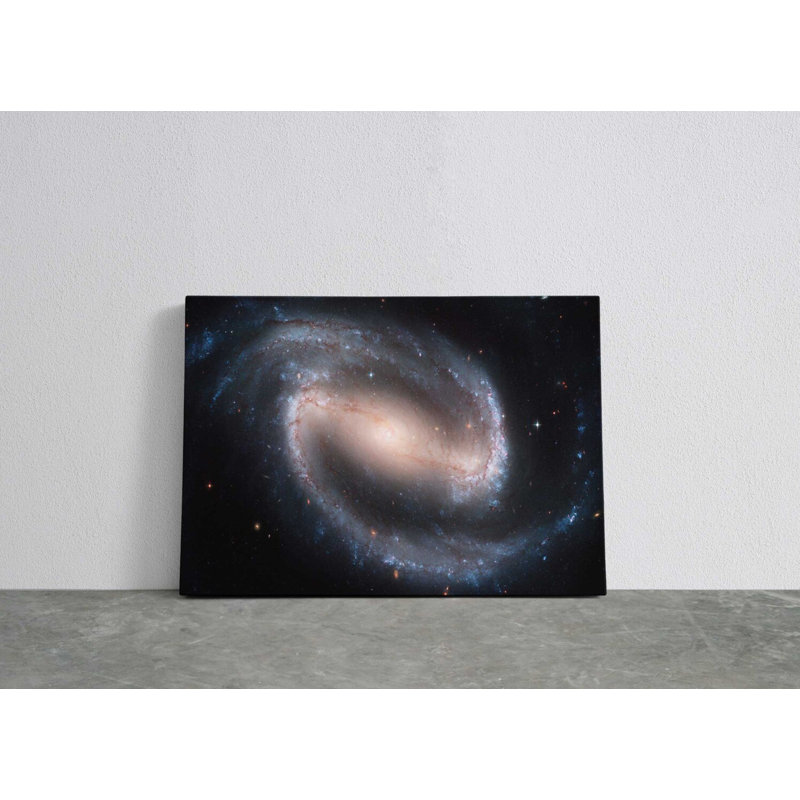 Barred Spiral Galaxy Space - Reproduction sur toile tendue - Reproduction sur toile tendue, H 40 po x l 60 po x P 1 po