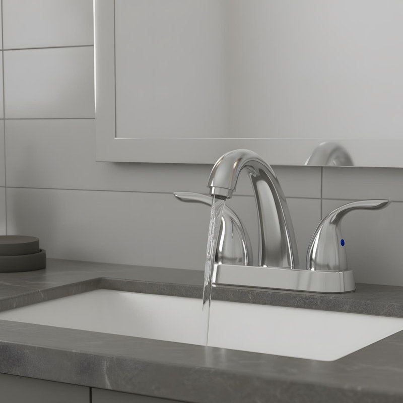 Modern Bathroom Sink Faucet with 2-handle, Chrome