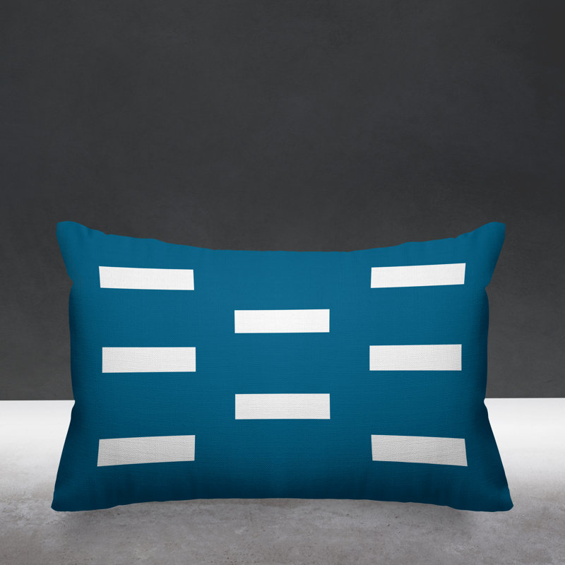 Luella Geometric Outdoor Reversible Throw Pillow, Turquoise