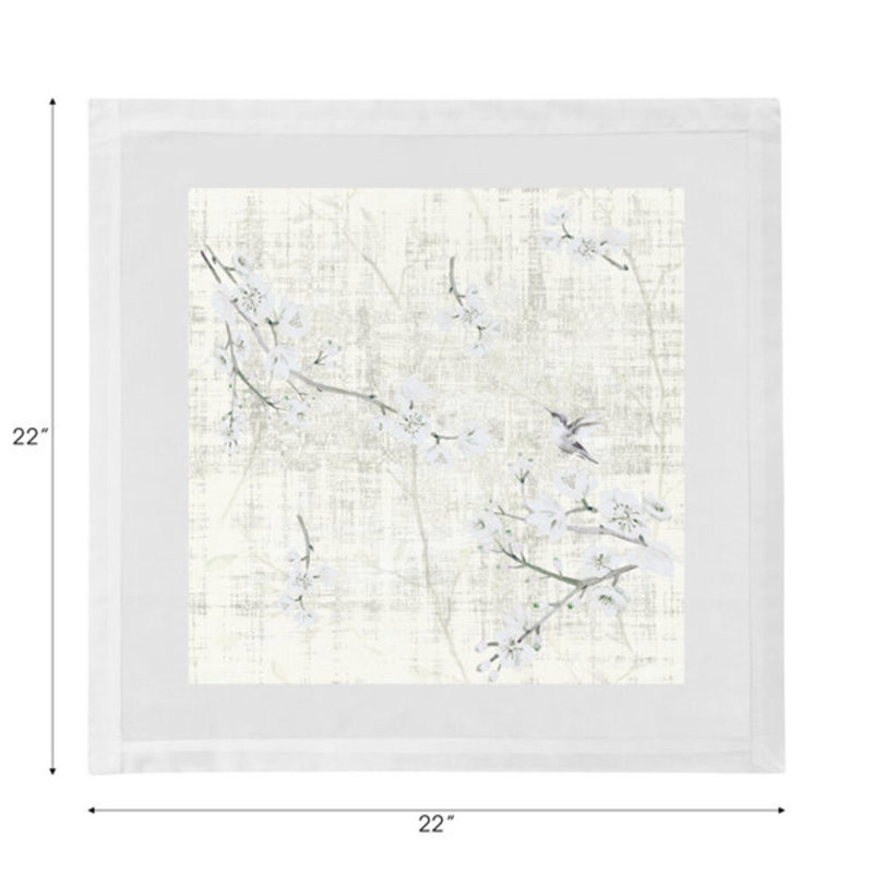 Blossom Fantasia Cotton Blend Square Napkins, Ivory