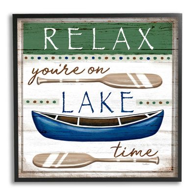 " Lake Time Rustic Canoe Paddle Phrase " by Elizabeth Tyndall