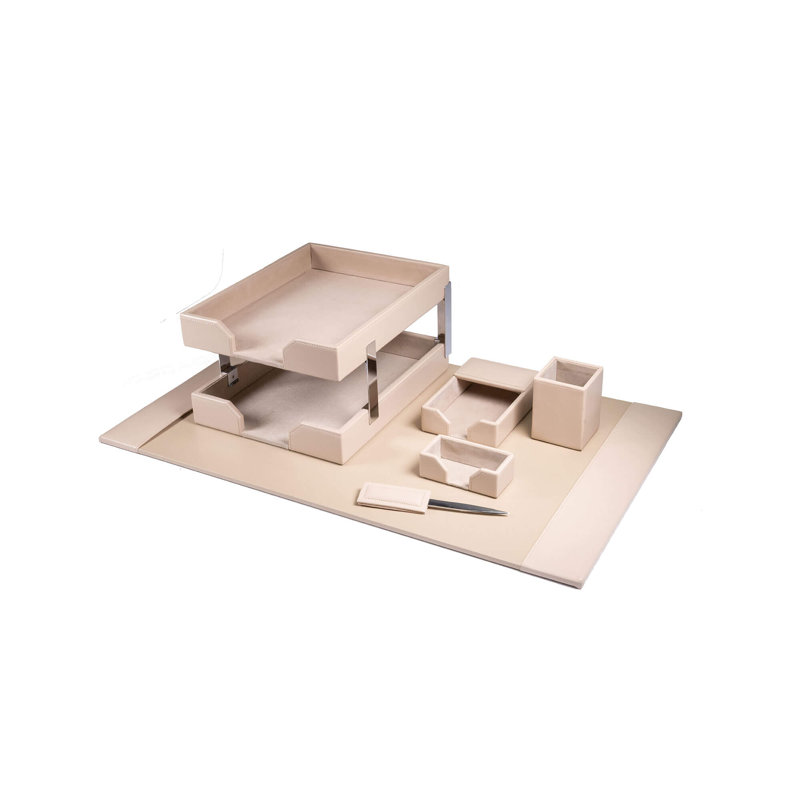 Cateria Leather Desk Organizer Set