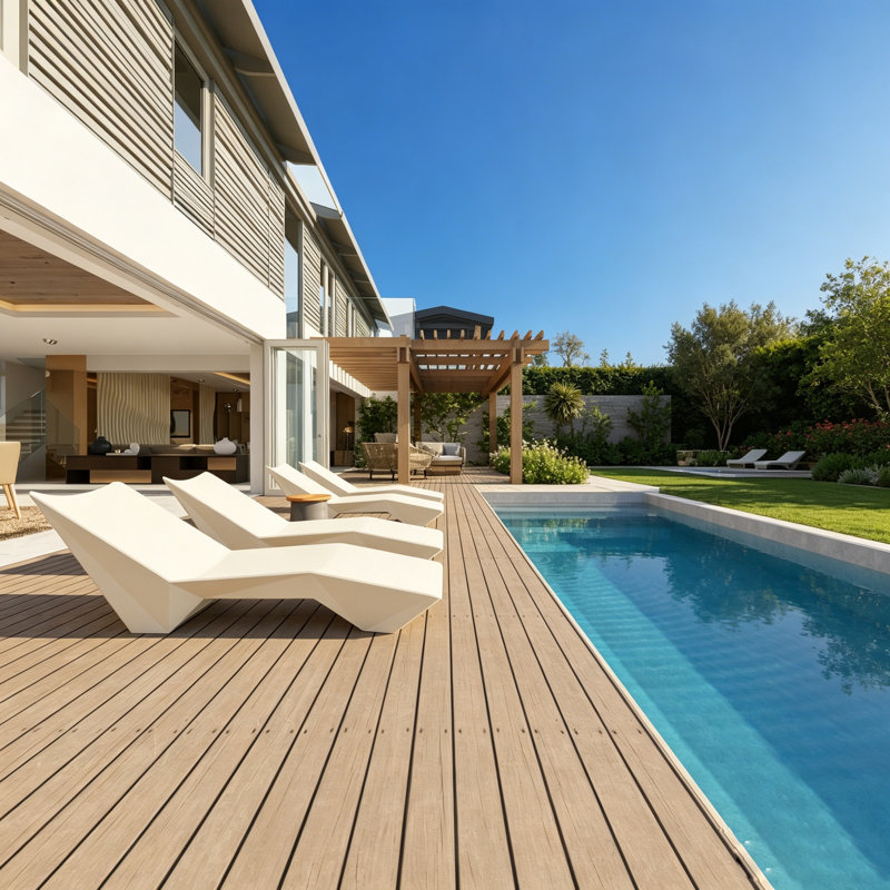 Chaise longue de piscine Modern Modern, Beige