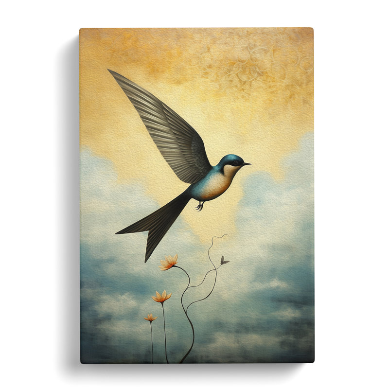 Swallow Surrealism - Wrapped Canvas, 60cm H x 40cm W x 3cm D