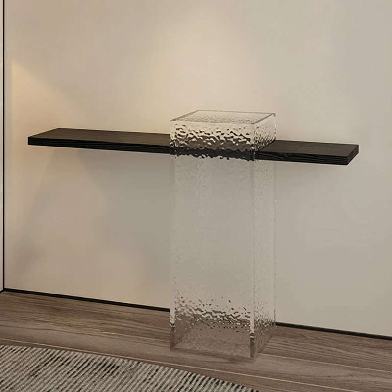 Modern Black Solid Wood Console Table, 54.33