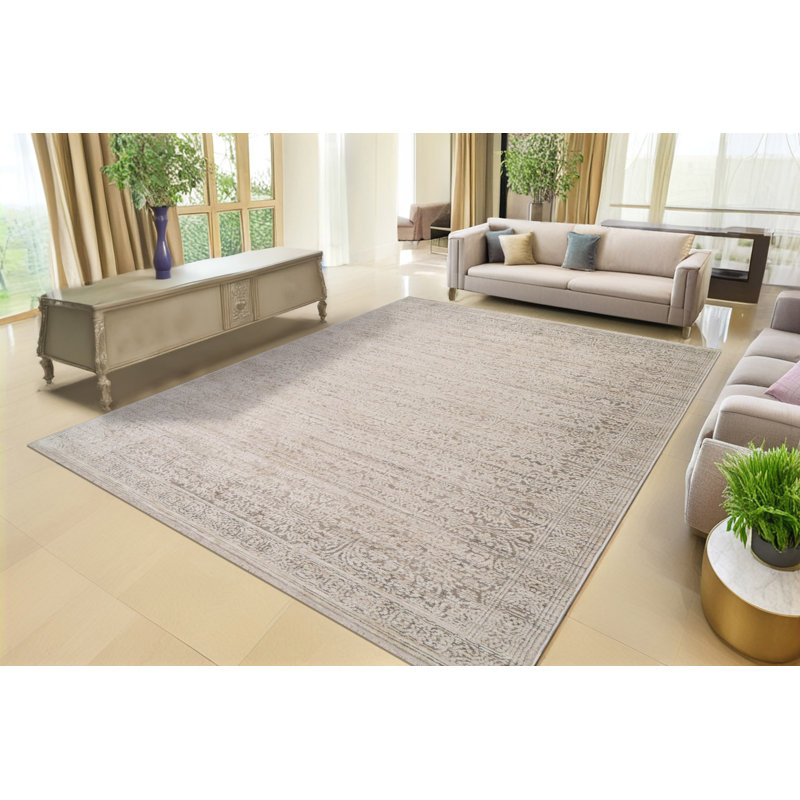 Hilburn 16656-919 LT GREY/GREY, Rectangle 5'3" x 7'7"