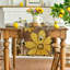 Chemin de table en bois à motif floral