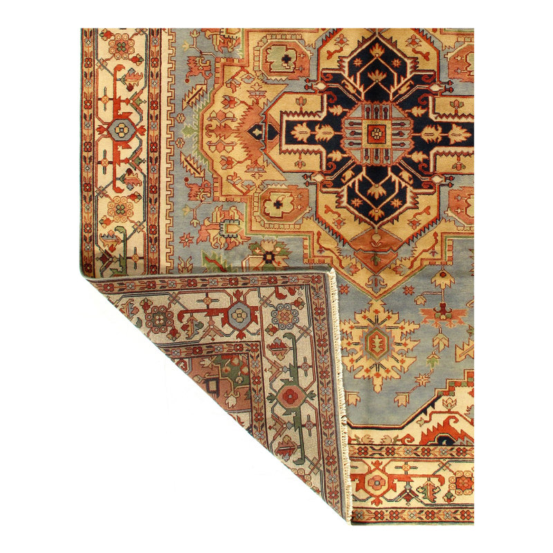 Wool Southwestern Area Rug in Ivory/Rust