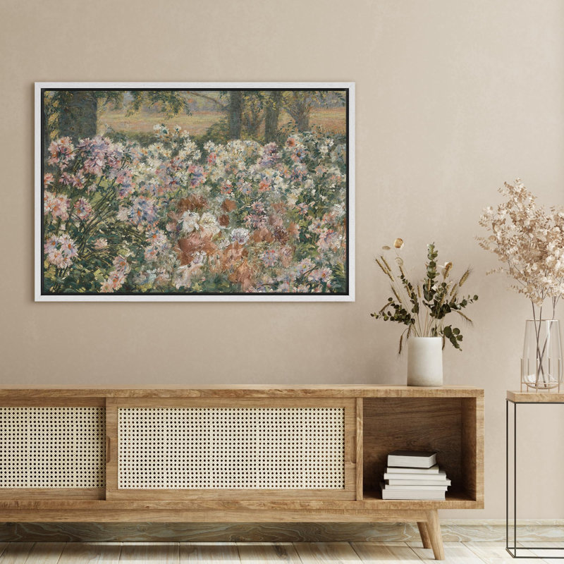 Jardin pastel rétro, illustrations de fleurs douces, campagne française rustique, H 36 po x l 24 po, Blanc