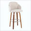 Tabouret de bar à hauteur fixe en bois avec repose-pieds rond chromé - ensemble de 2-572307869