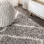 Tapis à losanges gris / crème à poils longs Howardville-364734733