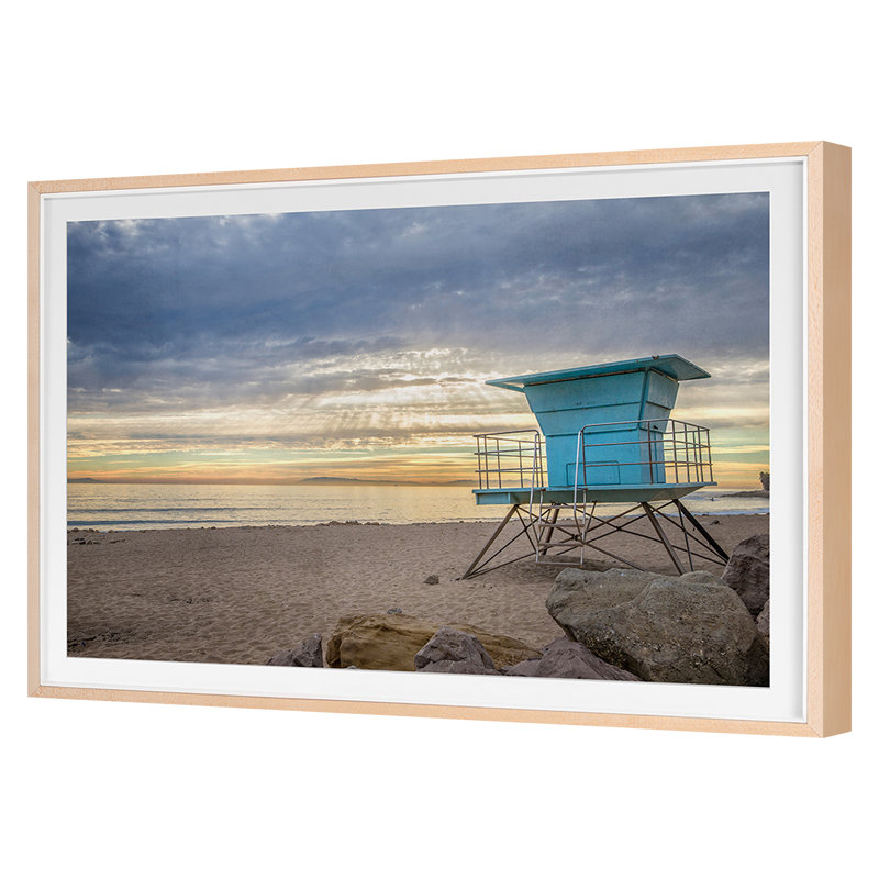 Lifeguard Station Print by Werder, Lillis, 18'' H x 25'' W, Maple Single Picture Framed