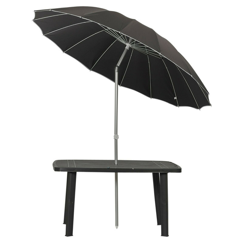 Ajeta 220cm Market Parasol, Black