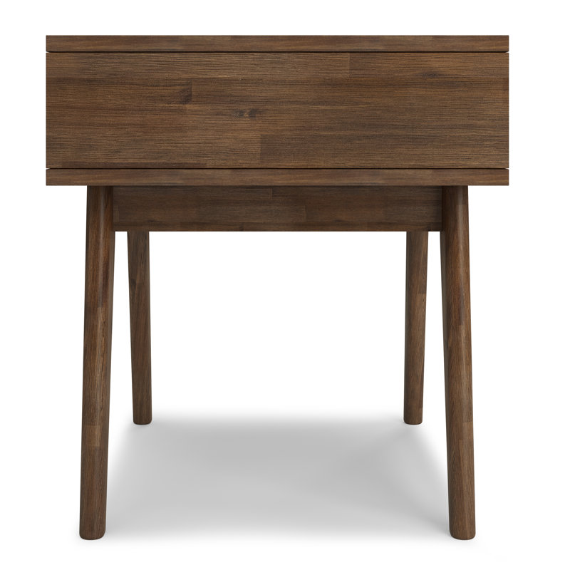 Clarkson Rustic Natural Brown Acacia Wood End Table with Storage