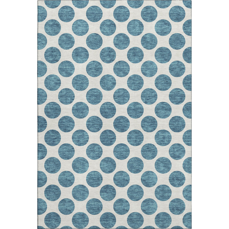 Premium Machine Washable Prisco Teal Rug, Rectangle 10' x 14'