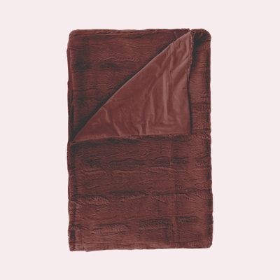  50" X 70" Brown and Black Faux Fur Animal Print Plush Throw Blanket