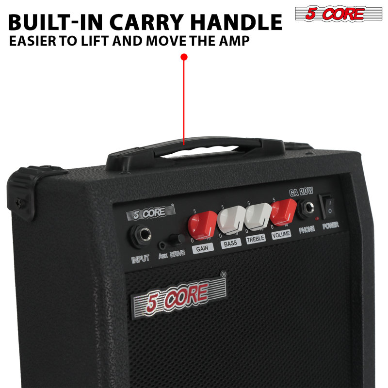 Mini amplificateur portatif électrique 5 W avec amplificateur de guitare 20 W avec haut-parleur 6,5 po