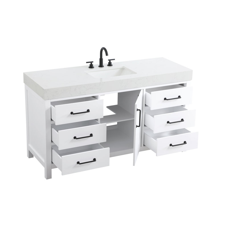 Meuble-lavabo simple 60 po_Traditional_VF60660, Blanc