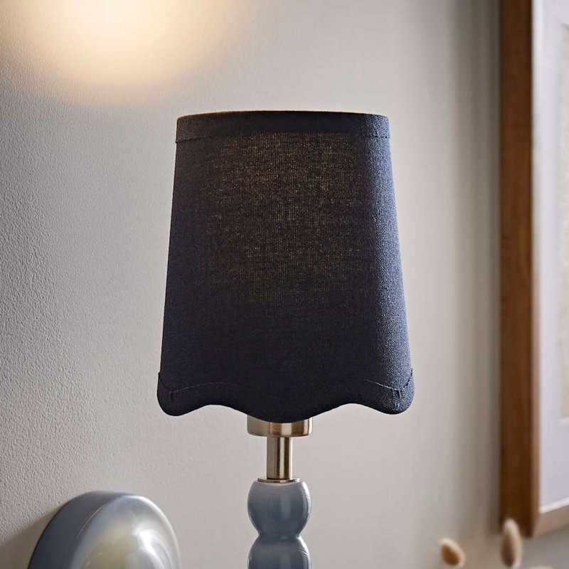 Alazar 13.5cm H Linen Blend Empire Lamp Shade ( Slip-On ), Blue