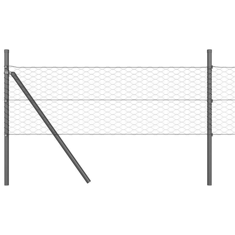 Hexagon Fence Steel, 60cm H x 2500cm W, Grey